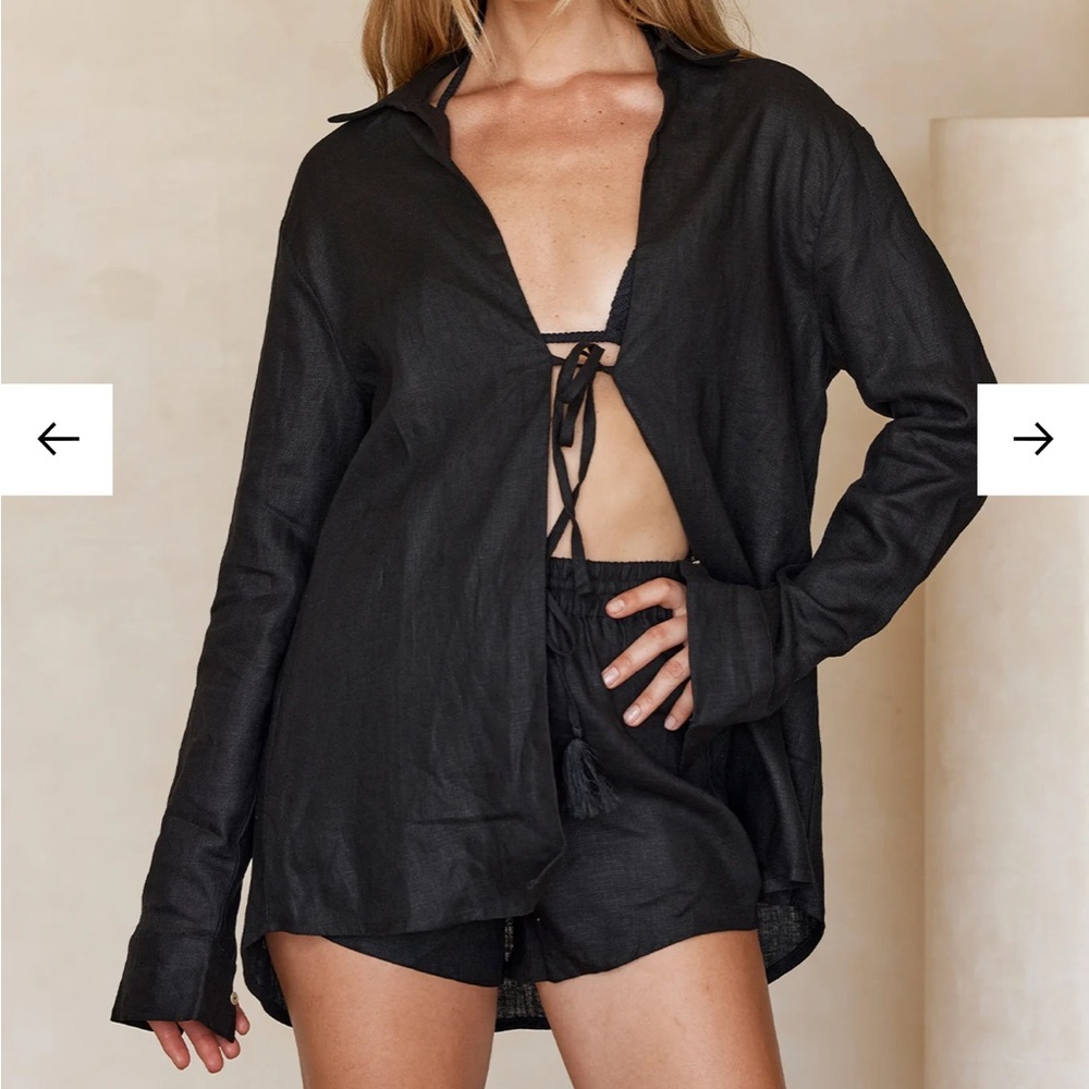 Linen Cover-up Tie Top
